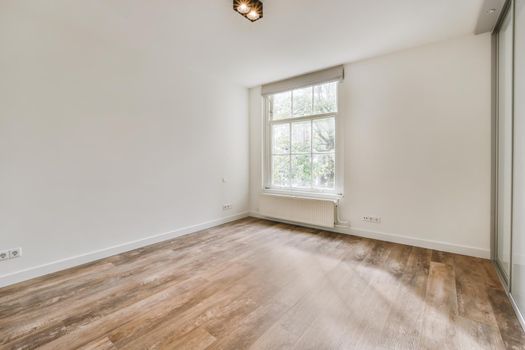 Beautiful bright room with a large wooden window