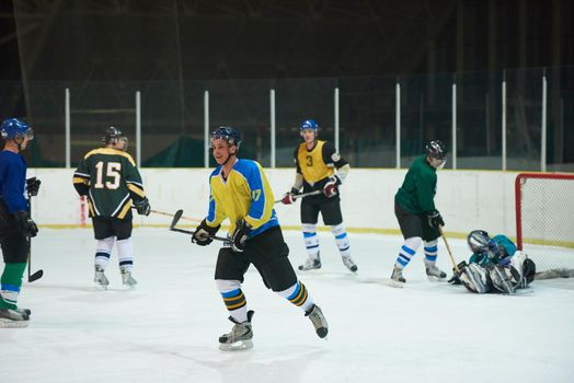 ice hockey sport players in action, business comptetition concpet