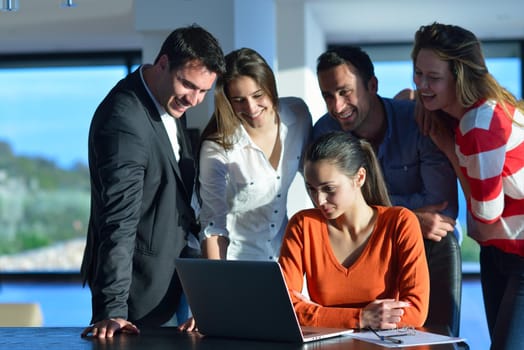 business people team on meeting at bright office space