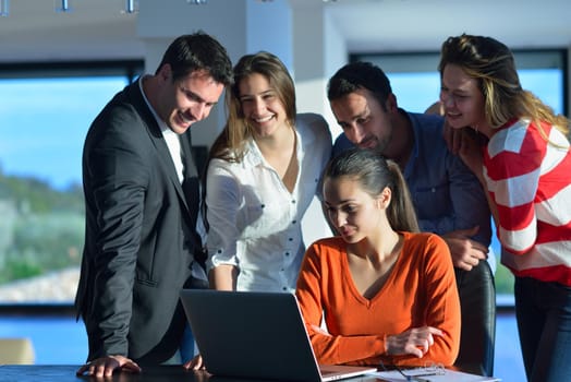 business people team on meeting at bright office space