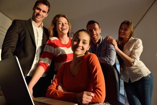 business people team on meeting at bright office space working on laptop computer