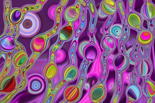 Abstract background with a fancy decor of colorful bubbles.