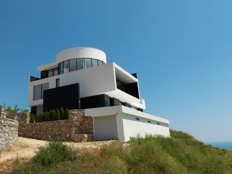 External view of a contemporary house modern villa