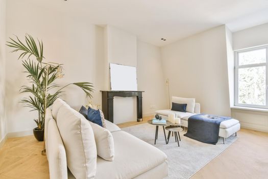 Bright living room in a modern luxury house