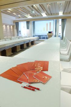 Empty business conference room interior