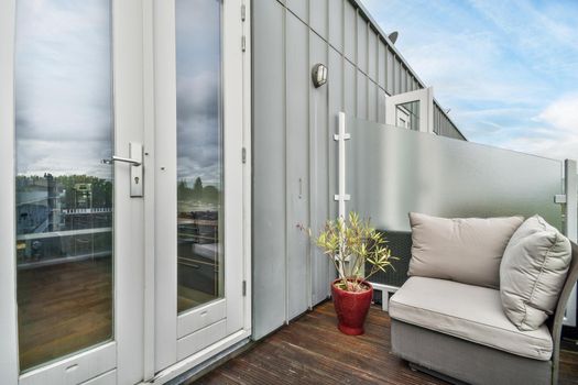 Balcony of a beautiful house in the daytime