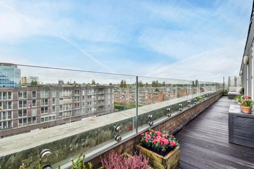 Balcony of a beautiful house in the daytime