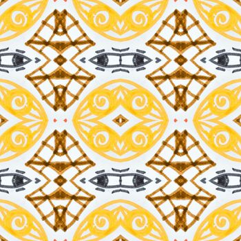 Mosaic pattern. Vintage retro decorative print. Seamless moroccan patchwork. Modern watercolor mosaic. Art ethnic wallpaper. Geometric oriental texture. Watercolor mosaic pattern.