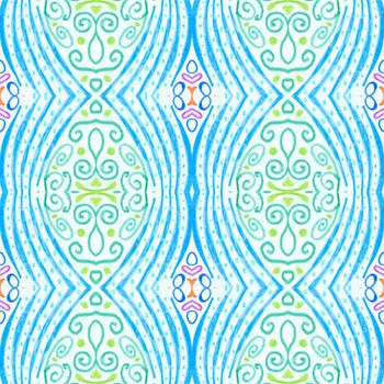 Seamless Mosaic print. Abstract moroccan illustration. Vintage watercolor background. Arabesque pattern. Geometric mosaic. Modern ethnic ceramic. Art retro wallpaper. Geometric mosaic.
