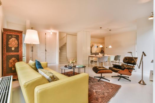 Elegant and spacious living room with beautiful furniture