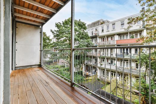 Stunning balcony overlooking the courtyard of the apartment