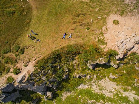 Aerial View of Great Green Ridge. Wooded Mountain Landscape