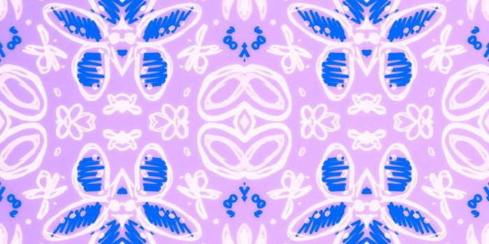 Seamless Folk ornament. Flower ethnic design. Hand drawn bohemian print. Geometric tribal texture. Folk pattern. Vintage traditional border. Watercolor decorative background. Folk boho pattern.