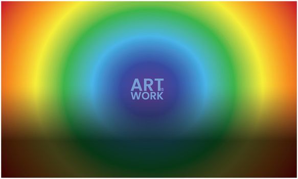 art is work text on abstract rainbow background