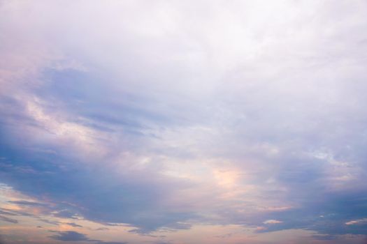 Beautiful dramtic cloudy sky sunset background under sea water With yellow orange colors