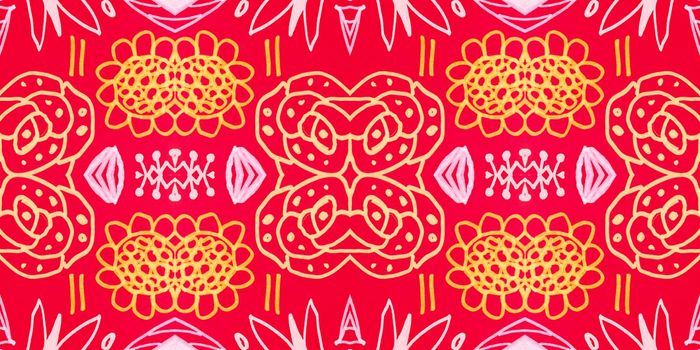 Art chinese pattern. Vintage japanese background. Abstract asian style. Seamless texture chinese. New year hand drawn geometric wallpaper. Oriental floral ethnic ornament. Red texture chinese.