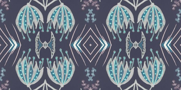 Folk flower pattern texture. Seamless ethnic ornament. Watercolor tribal design. Geometric bohemian print. Flowers folk. Vintage traditional motif. Hand drawn abstract background. Folk florals.