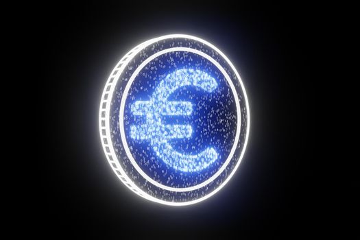 Digital currency euro. Euro finance stock trading exchange concept. Businessman touched eur currency icon on virtual financial screen. World money trade market technology.