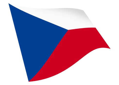 A Czech Republic waving flag 3d illustration isolated on white with clipping path