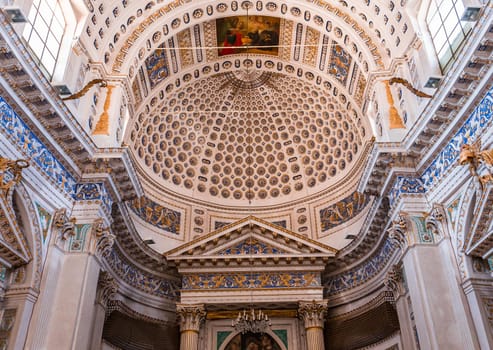 SCICLI, SICILY, ITALY, JUNE 20, 2018 : architectural details of San Giovanni evangelista church, june 20, 2018,  in Scicli, sicily, italy