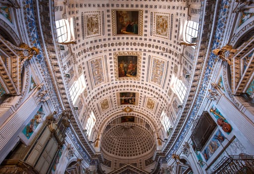SCICLI, SICILY, ITALY, JUNE 20, 2018 : architectural details of San Giovanni evangelista church, june 20, 2018,  in Scicli, sicily, italy