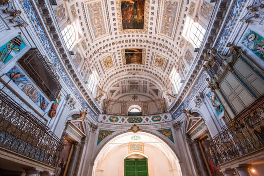 SCICLI, SICILY, ITALY, JUNE 20, 2018 : architectural details of San Giovanni evangelista church, june 20, 2018,  in Scicli, sicily, italy