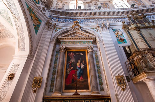 SCICLI, SICILY, ITALY, JUNE 20, 2018 : architectural details of San Giovanni evangelista church, june 20, 2018,  in Scicli, sicily, italy