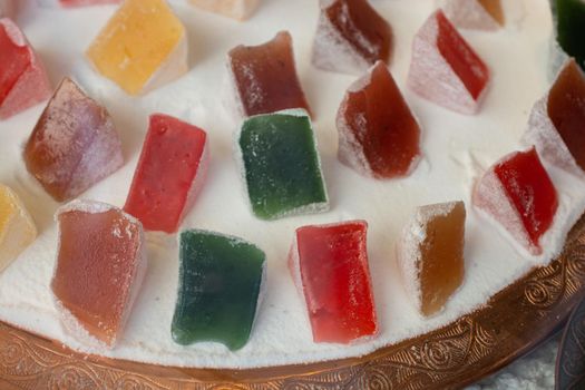 Load of traditional turkish delight lokum sugar coated soft candy