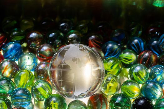 World globe cystal glass  Global business  and ecology concept.