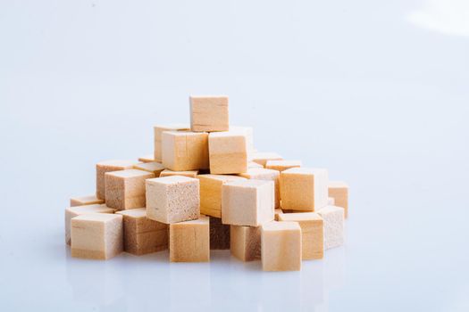 Wooden toy cubes as  educational and business concept objects
