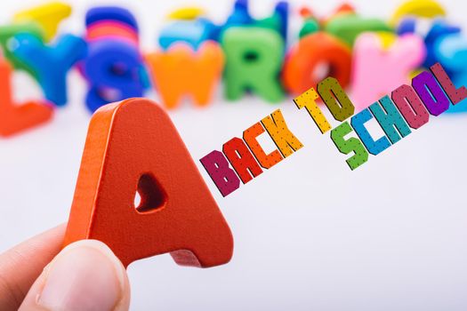 Letter cubes of Alphabet made of wood