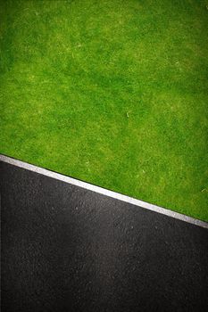 Pavement and Grass Background. Transportation Collection.