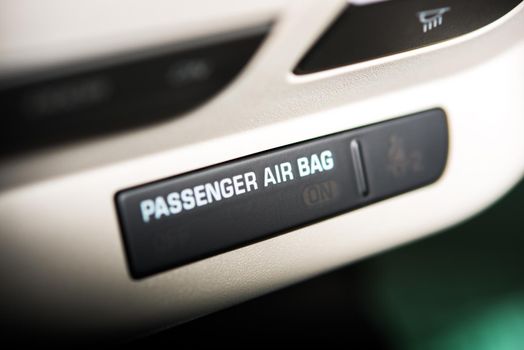 Passenger Car Air Bag On Off Indicator. Modern Car Safety Feature