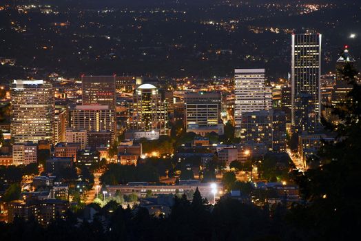 Portland at Night - Downtown Portland, Oregon. American Cities Photography Collection.