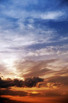 Colorful Sunset Sky Vertical Photo Background. Summer Sunset. Nature Photo Collection.