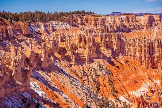 Scenic Bryce National Park in Utah, United States. Early Spring in the Bryce.