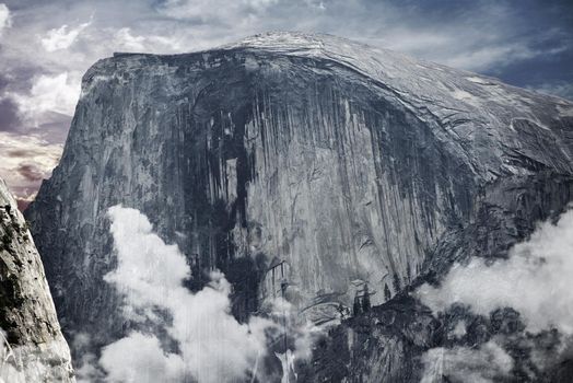 Half Dome is a Granite Dome in Yosemite National Park, California, USA. Sierra Mountains. Nature Photography Collection
