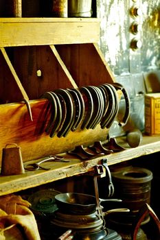 Old Blacksmith Shop - Horseshoes and Blacksmith Tools