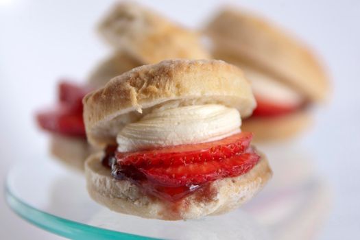 A Cornish Devon cream tea scone cream jam
