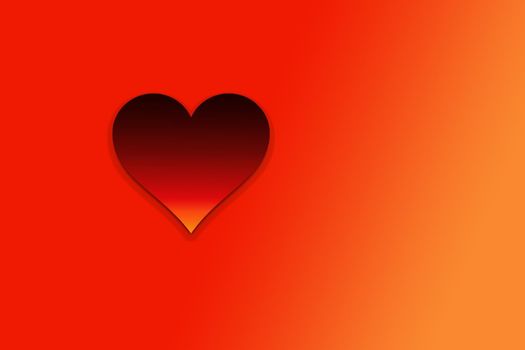 Valentine's Day colorful Background with red Heart Shape as Love concept