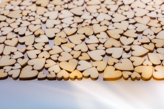Retro style wooden hearts as love concept