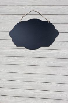 Black Empty Sign Board with string for hanging on wall