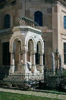 Ottoman style  decorative art in marble tomb in cemetery