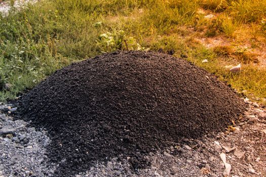 stone asphalt texture background black granite gravel