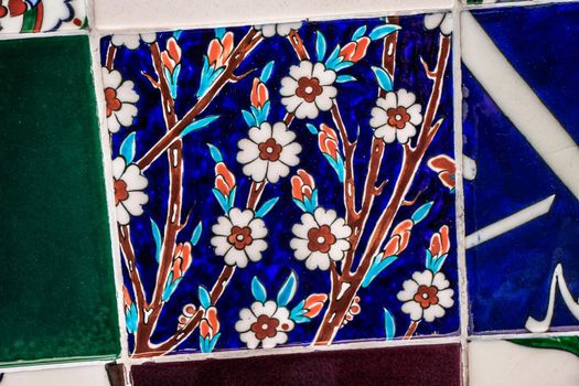 Ottoman style ancient Handmade Turkish Tiles with floral patterns