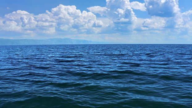 Natural landscape with a view of Lake Baikal. The deepest lake in the world.