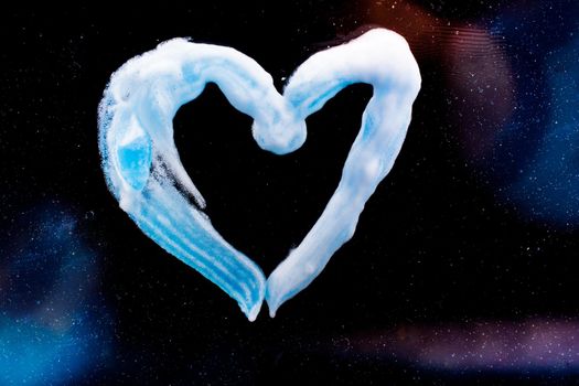 Colorful decorative objects in the shape of a heart