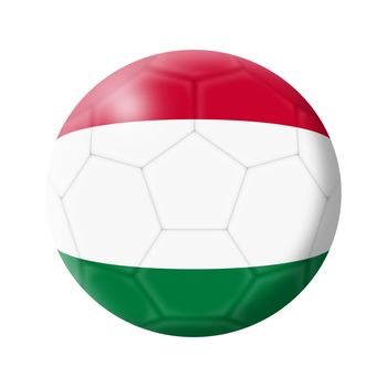 A Hungary soccer ball football 3d illustration isolated on white with clipping path