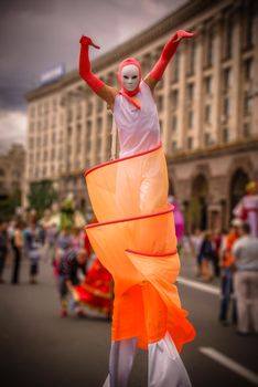 Costume parade in Khreshchatyk street in Kiev, Ukraine