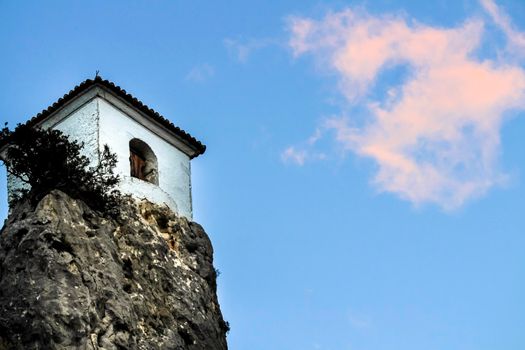 Tower bell of the Castle of Guadalest village in Alicante province, Spain
